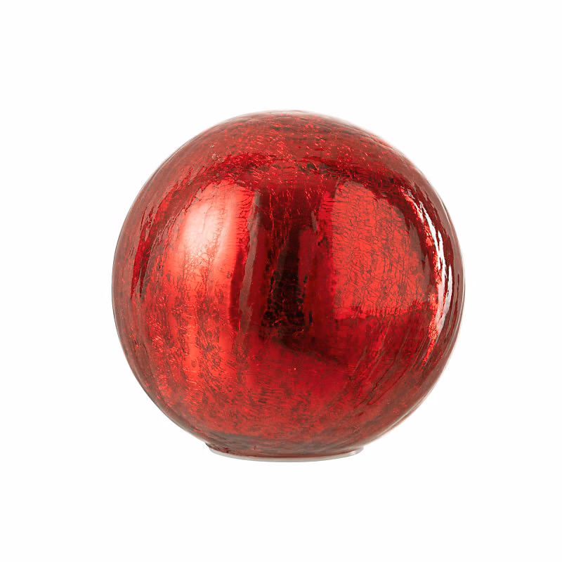 Boule led en verre rouge 15 × 15 × 14 cm