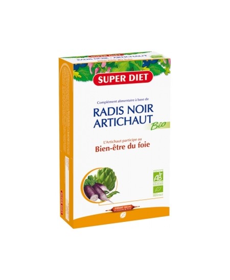 Super Diet - Radis noir Artichaut Bio - 20 ampoules de 15ml
