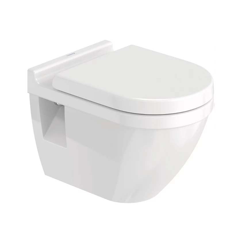 Cuvette WC suspendu DURAVIT Starck 3 avec abattant frein de chute déclipsable – Réf. QIWEZMGIL9887593883