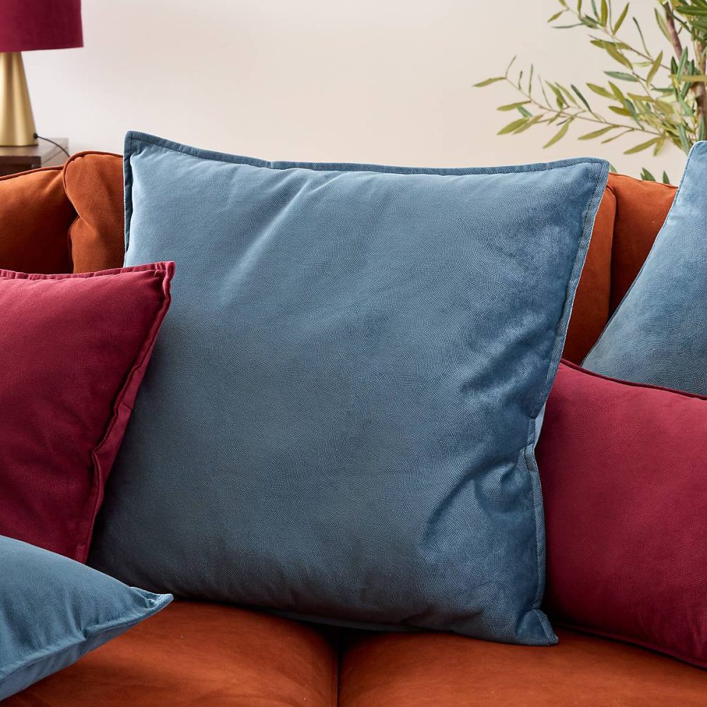 Coussin Lilou bleu egéen 55 × 55cm – Atmosphera Créateur d'intérieur