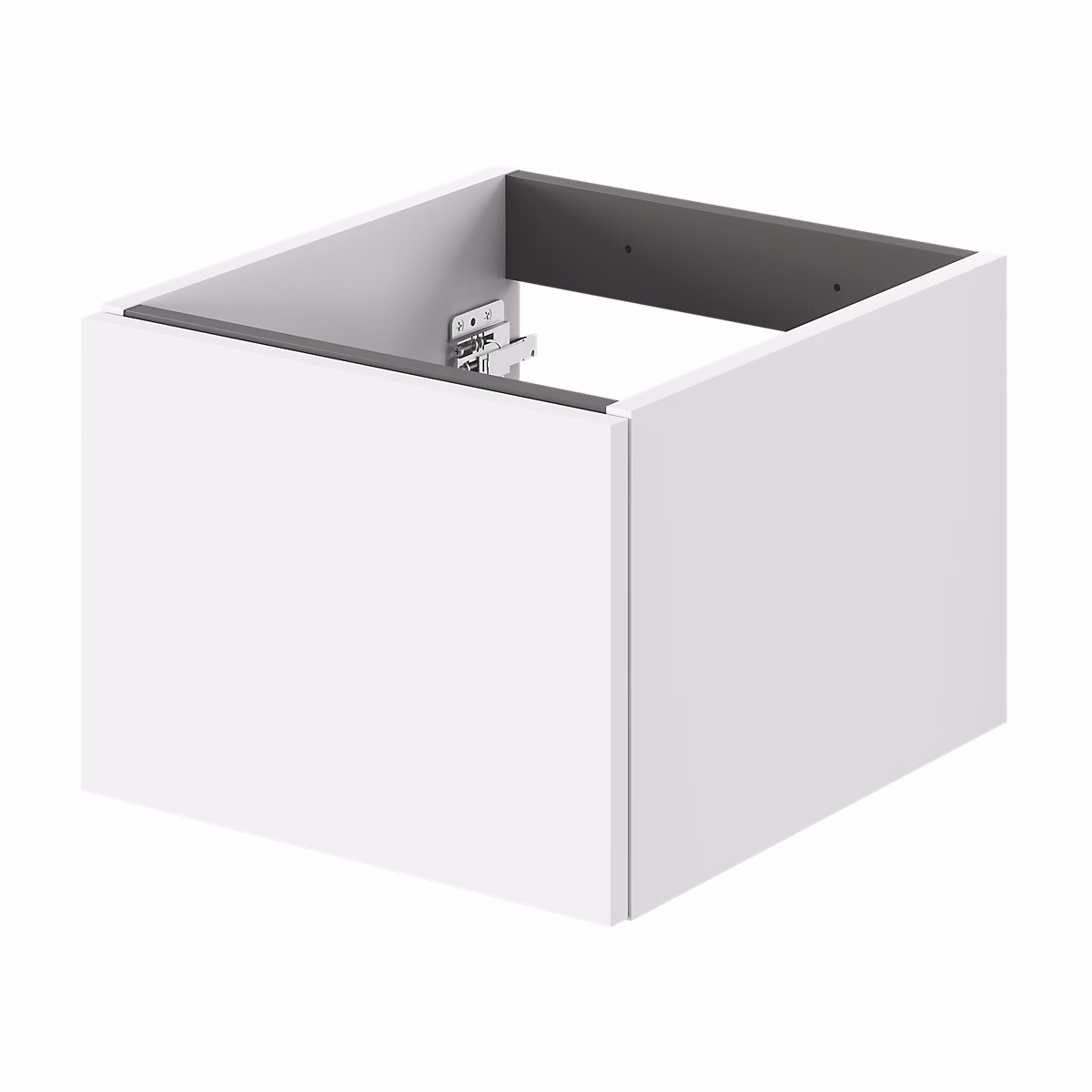 Meuble sous vasque l.40 x H.30 x P.45 cm – blanc mat, 1 tiroir sans poignée, Kentia
