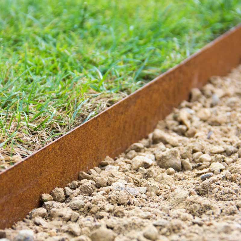Bordure en métal acier flexible Corten aspect rouillé - à l'unité
