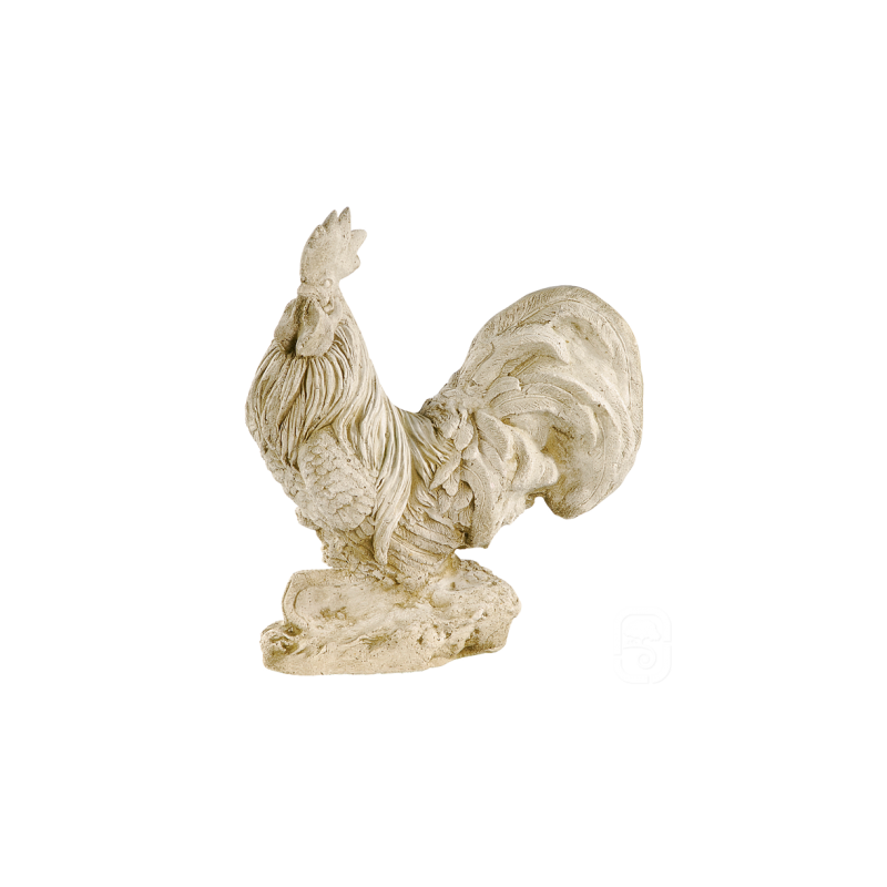 Statue Coq en pierre ton clair