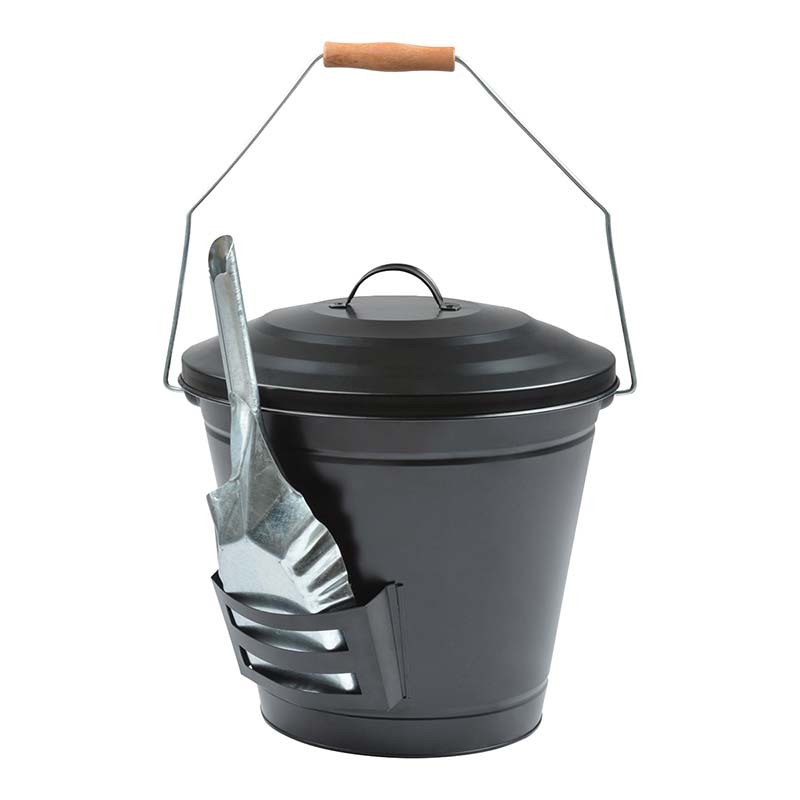 Seau à cendres avec pelle - Accessoire foyer de jardin