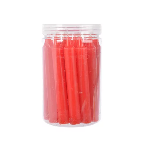 Déco pour le jardin：Boite de 22 mini bougies cierge rouges - 10,5 cm
