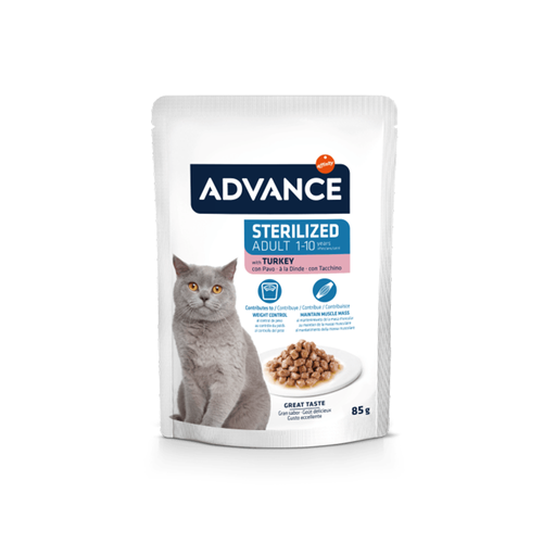ALIMENT HUMIDE CHAT ADULT STERILIZED ADVANCE® DINDE - 85G