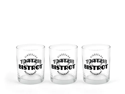 Le petit plus pour l’extérieur：Set de 3 gobelets Bistrot coloris transparent en verre - 28 cl