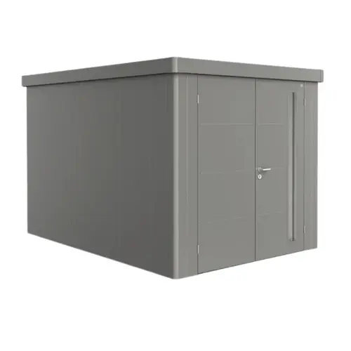 Jardin nature：Abri de jardin double porte Neo 4B Biohort® coloris gris quartz métallique - 236 x 348 x 222 cm