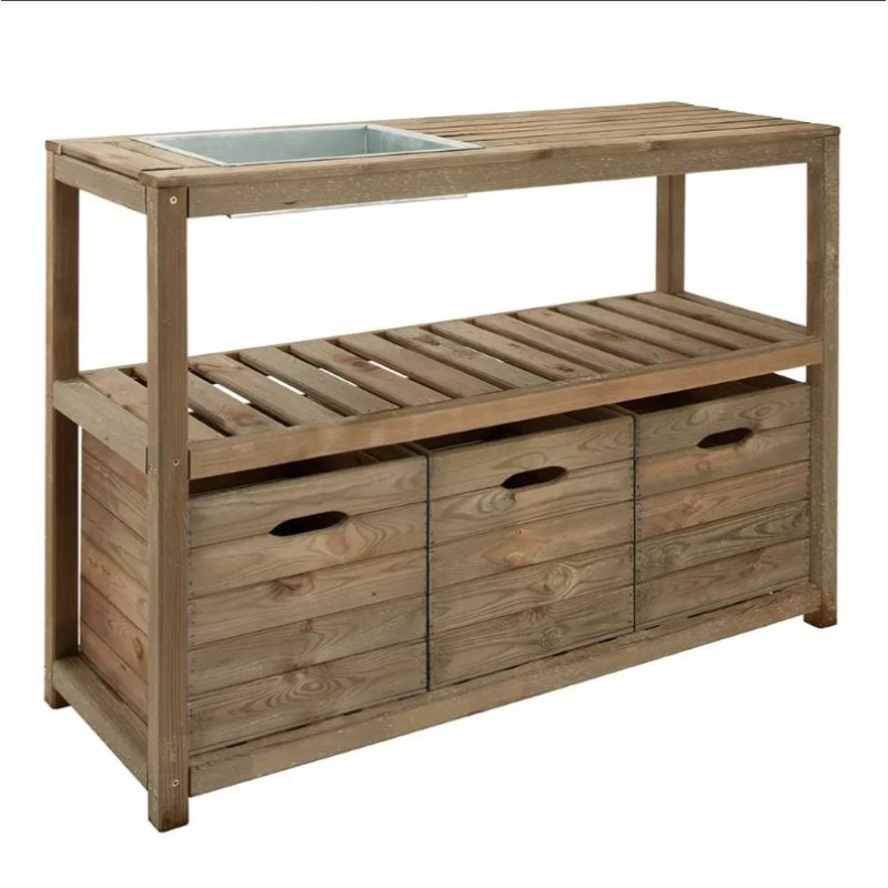 Table de jardinage en bois et acier Choko
