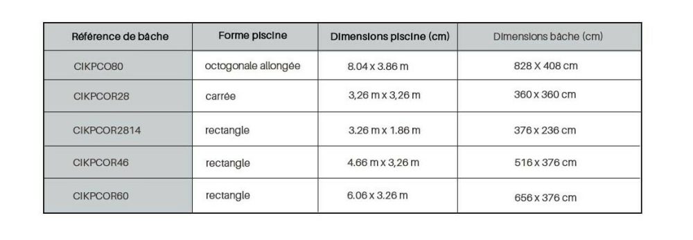 Hivernage piscine composite Gre - Bâche opaque
