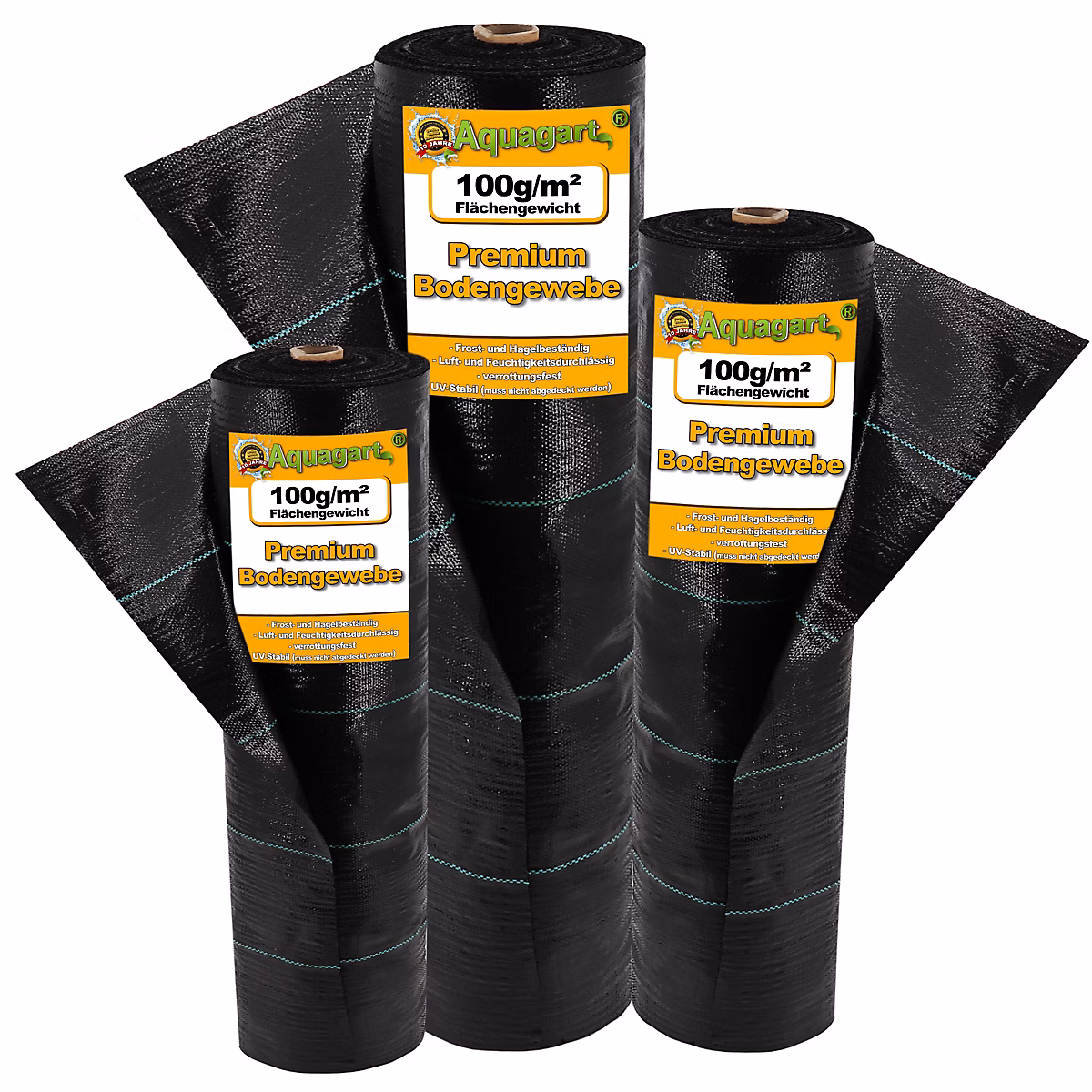 60 m² tissu de sol – bâche anti-mauvaises herbes,100 g, 2 m , noir Aquagart