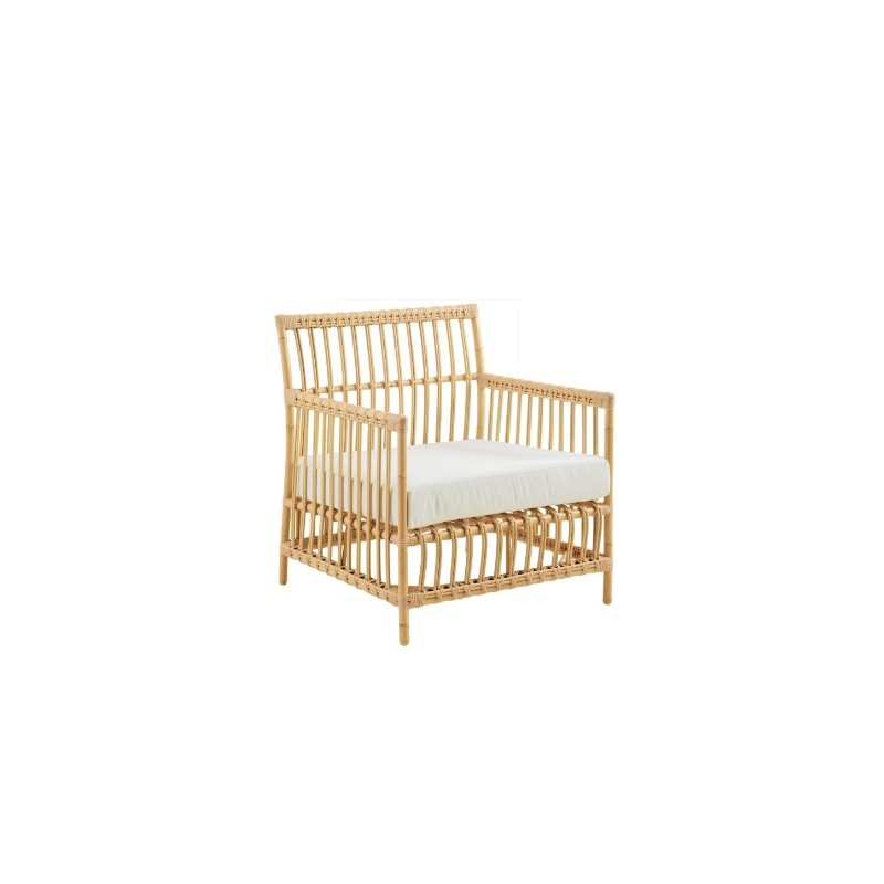 Fauteuil aspect rotin pour extérieur Caroline sans coussins
