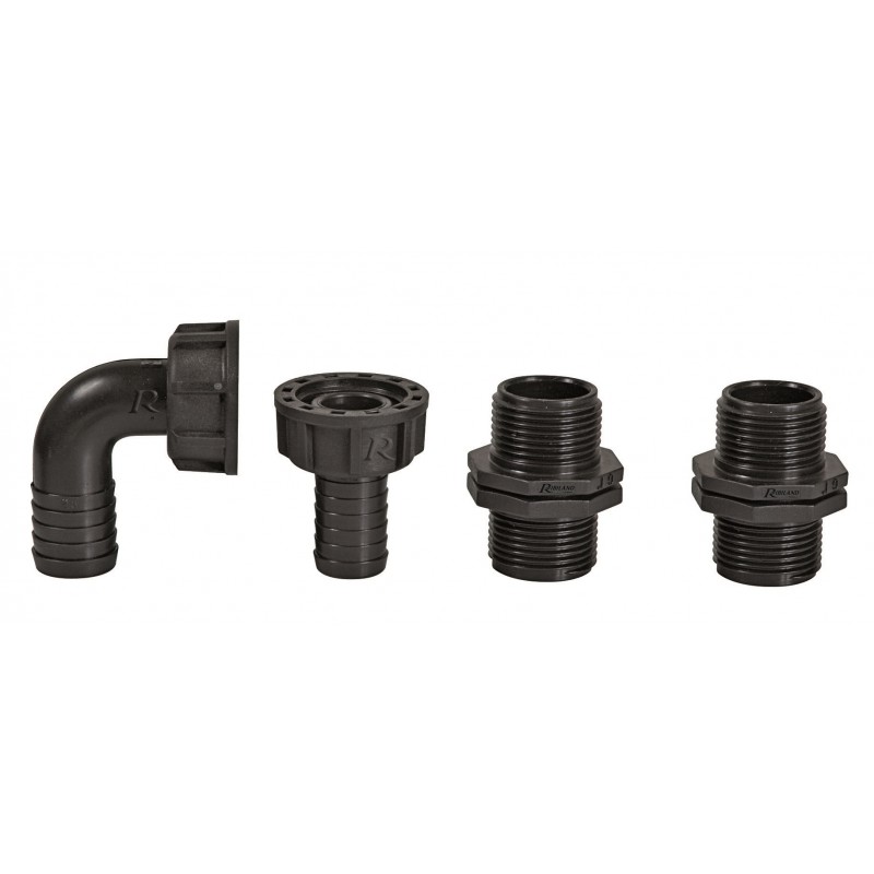 Kit Raccord Pompe 1" Droit + Coudé pour Tuyaux 25 mm