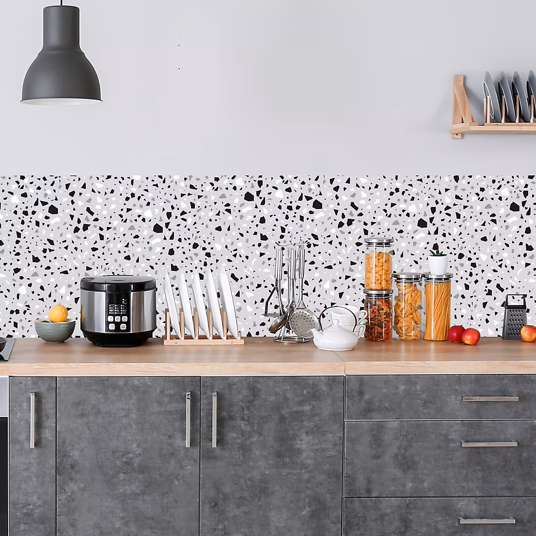 Crédence adhésive terrazzo 30 × 70 cm