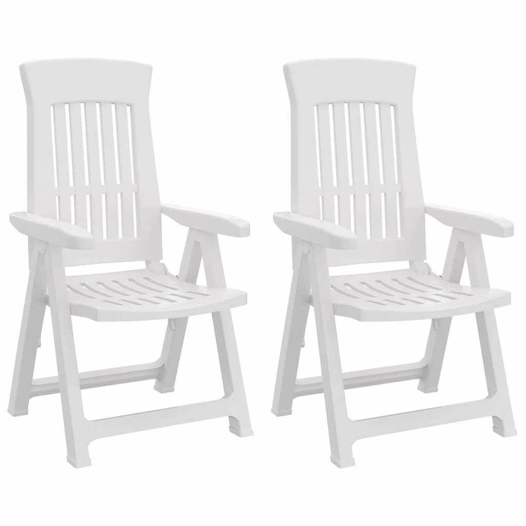Chaises pliantes inclinables – lot de 2 | blanches | en polypropylène. vidaXL