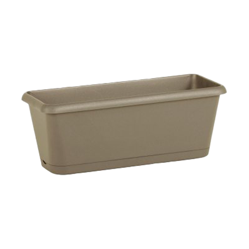 JARDINIÈRE AVEC PLATEAU À RESERVE D'EAU 50X19CM TAUPE EDA® CHORUS