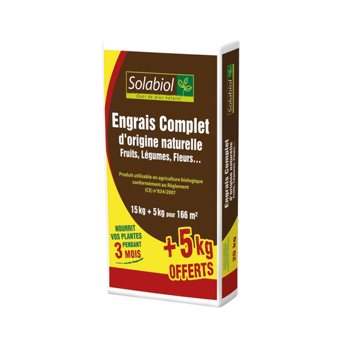ENGRAIS COMPLET SOLABIOL® - 15KG + 5KG OFFERT