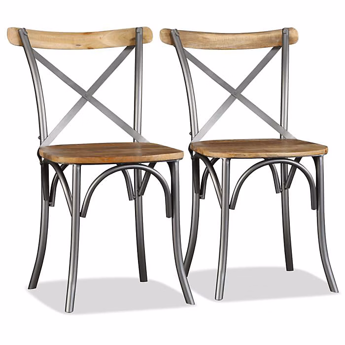 Chaises de salle à manger – VIDAXL, Bois solide de manguier, Marron