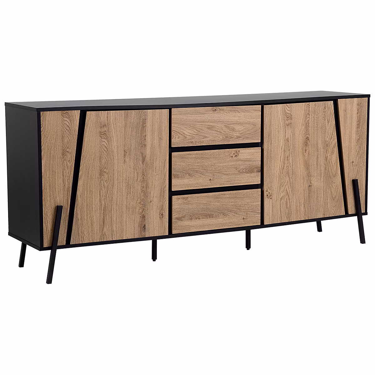Commode 2 portes BLACKPOOL Marron/noir – Réf. IXFBXHDWM9832914917