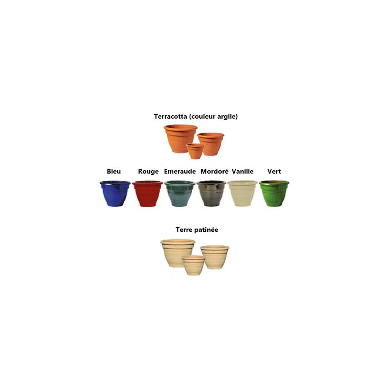 Vase Campana en terre cuite émaillée - plusieurs couleurs et dimensions