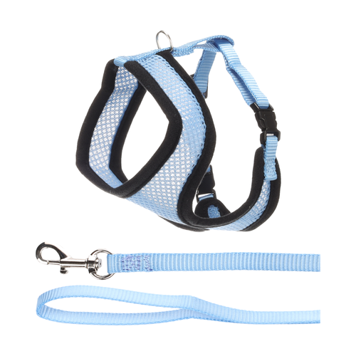 HARNAIS AVEC LAISSE POUR CHAT 'HARMS' FLAMINGO® - BLEU - 37CM
