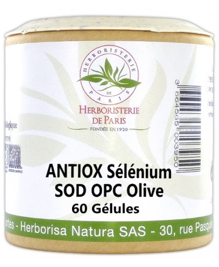 Herboristerie de Paris - Antiox Spiruline Selenium SOD OPC Olivier - 60 Gélules