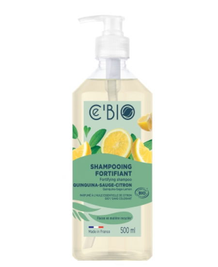 C'bio - Shampooing fortifiant Quinquina Sauge Citron - 500 ml