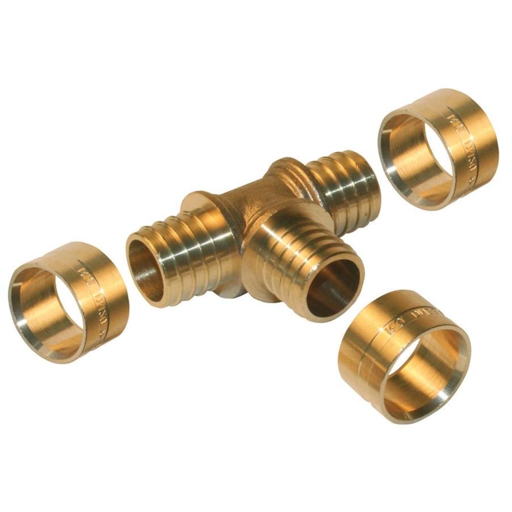 CENTRALE BRICO Raccord Té laiton à glissement laiton D.16 pour tube en per