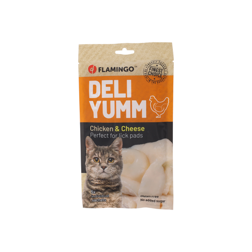 FRIANDISES POUR CHAT FLAMINGO® DELI YUMM PÂTÉ POULET & FROMAGE - 70G