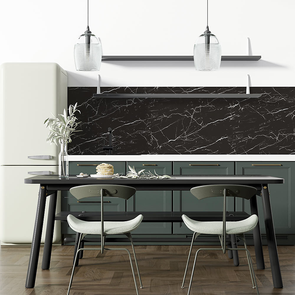 Crédence Adhésive Marbre Noir Électrique 100 × 40 cm