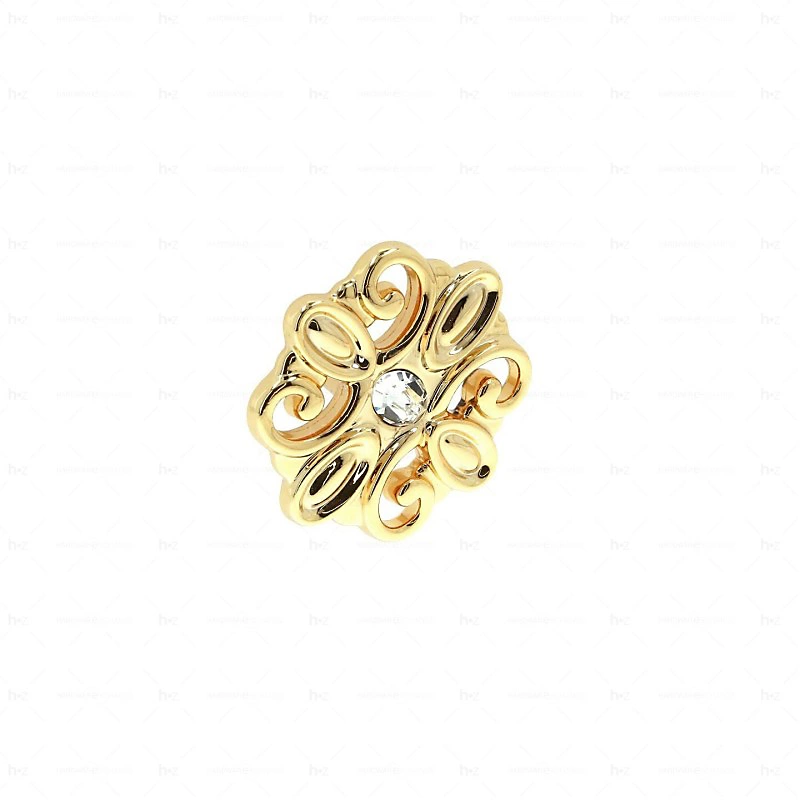 Poignée et bouton – Boutons pour meubles en zamac et cristal Diamètre 48 x 24 plaqué or
