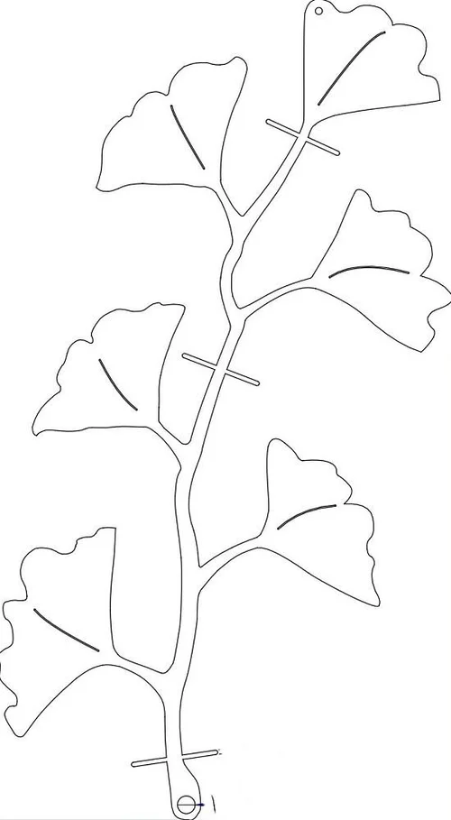 Pour vos moments au jardin：Treillis en métal forme Ginkgo Vitis in situ - 46 x 25 cm