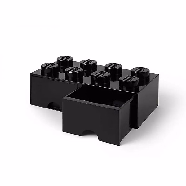 Brique de Rangement LEGO 2 tiroirs 8 picots – Noir