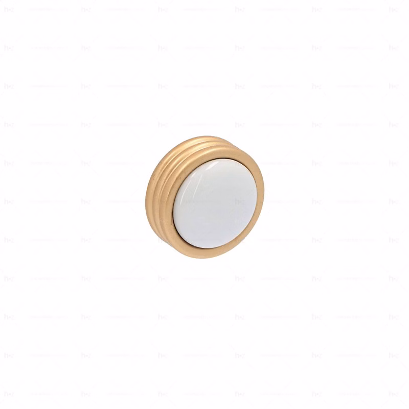Poignée et bouton – Boutons pour meubles en zamac et Porcelaine Diamètre 34 Alucover laiton