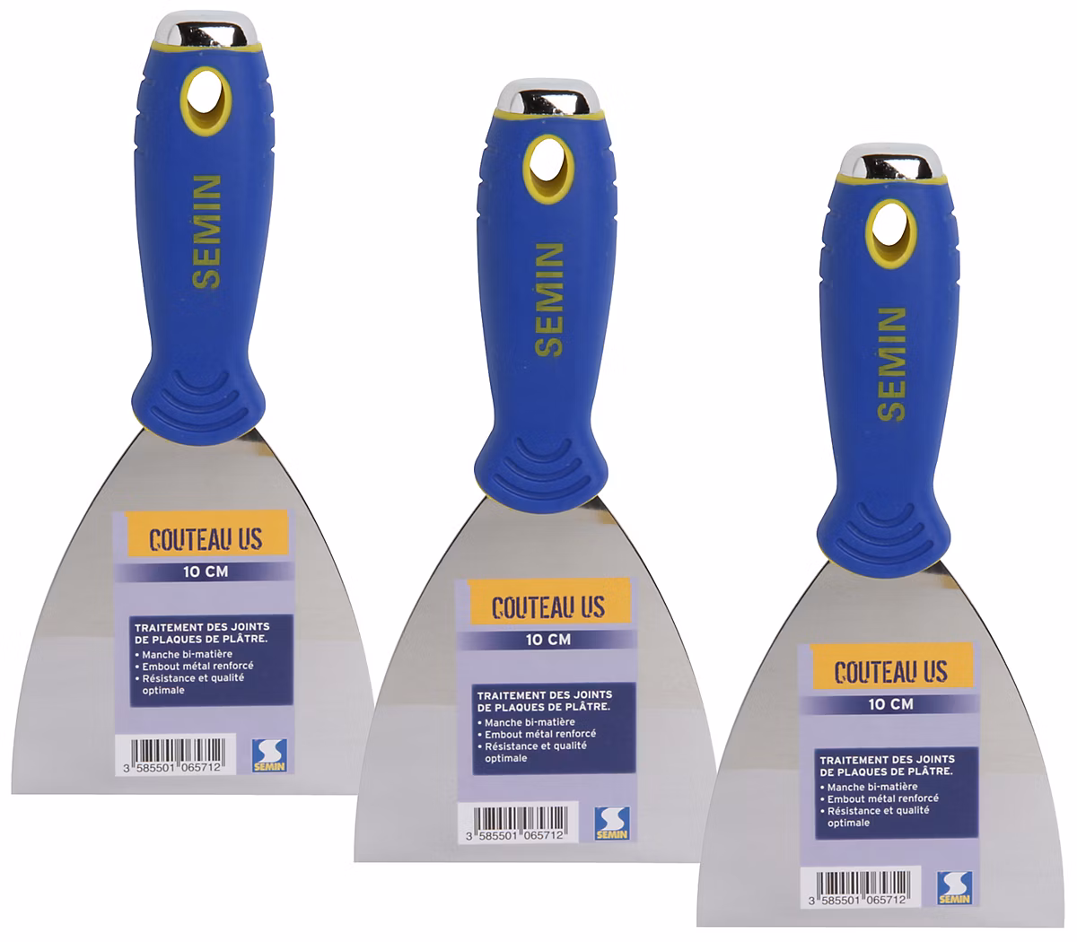 Couteau US à Enduire Semin – 10 cm (lot de 3)