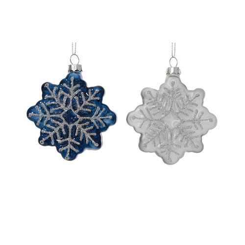 SUSPENSION FLOCON DE NEIGE EN VERRE - H8CM