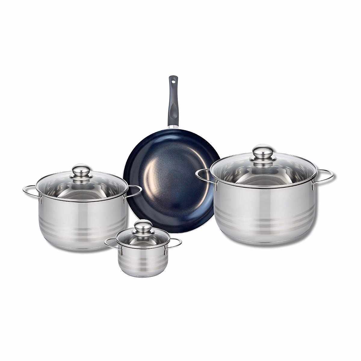 Ensemble de 1 Poêle de cuisson 24 cm et 3 faitouts 12 – 20 et 24 cm Elo Prima Brillant