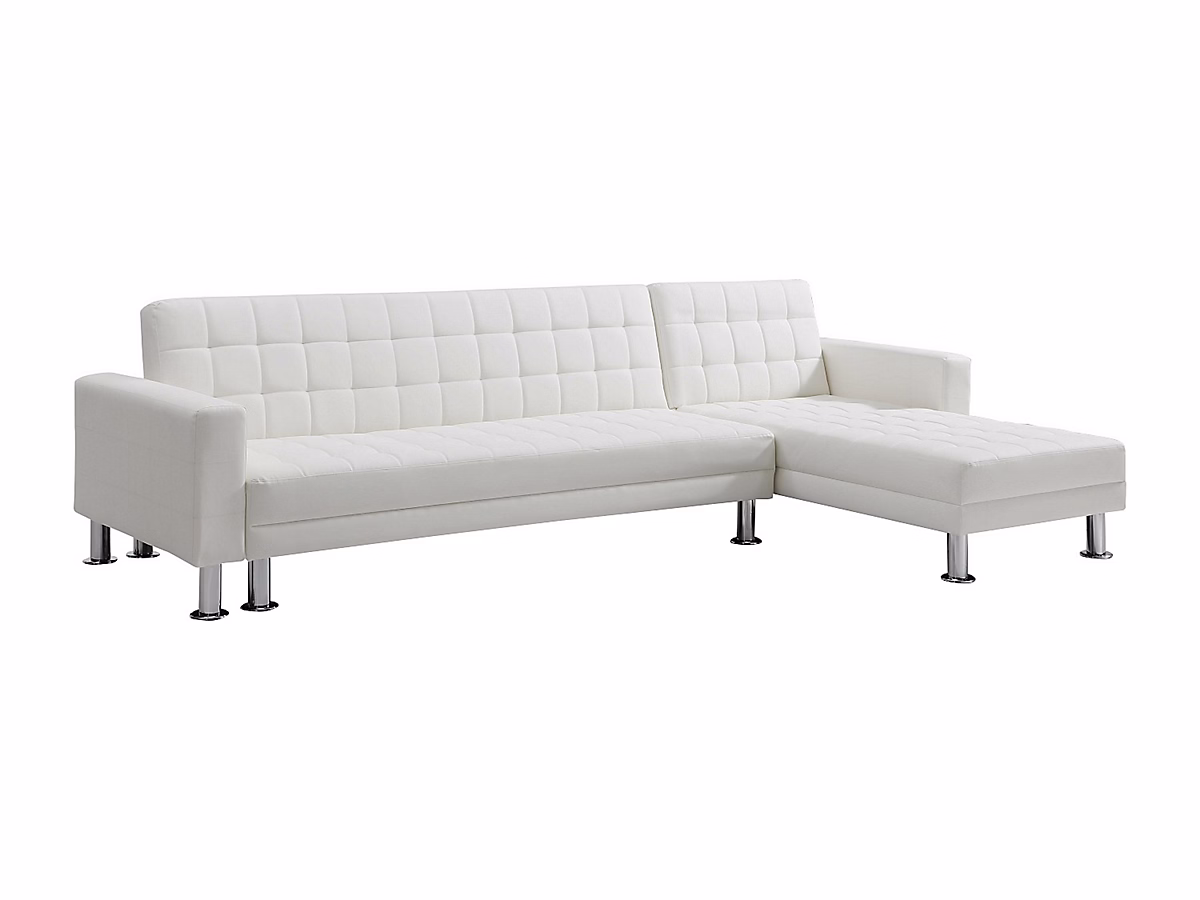 Canapé d'angle convertible et réversible en simili blanc WILLIS II – Réf. XXNMFRDHL0185984386