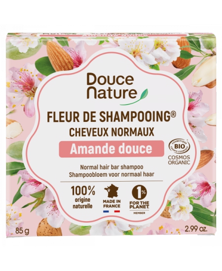 Douce Nature - Fleur de Shampooing solide cheveux normaux Amande douce - 85 gr