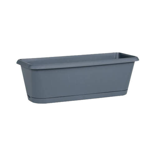 JARDINIÈRE AVEC PLATEAU À RESERVE D'EAU 50X19CM ANTHRACITE EDA® CHORUS