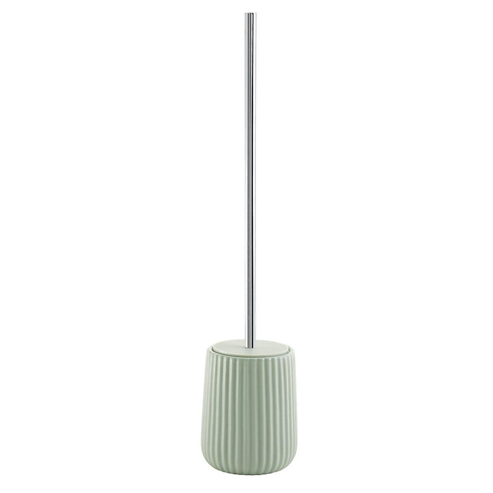 Accessoire WC – Brosse À Toilettes Sur Pied Vert Sauge En Céramique Mauve Avec Touffe De Poils