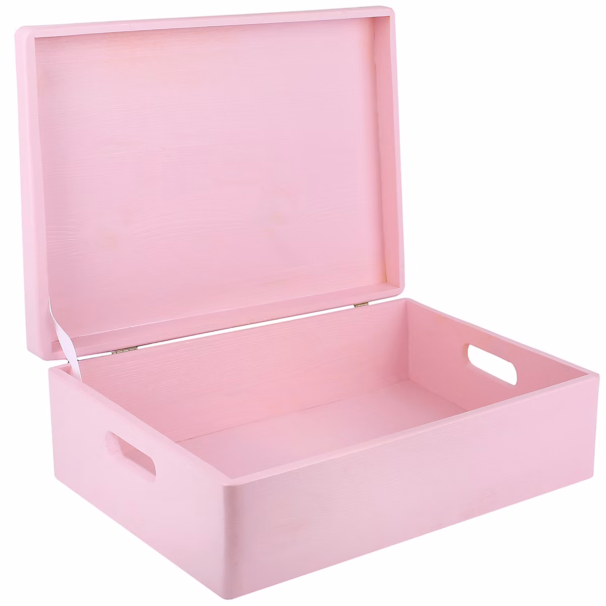 Creative Deco Boite de Rangement en Bois Rose 40 × 30 × 14 cm (+/-1cm) – Couvercle et Poignées, Boîte Souvenirs, Boîte à Jouets