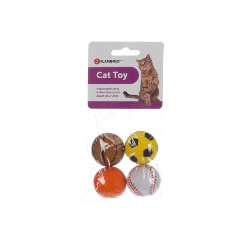JOUET POUR CHAT 'FRODO' FLAMINGO® MÉLANGE DE BALLE X4