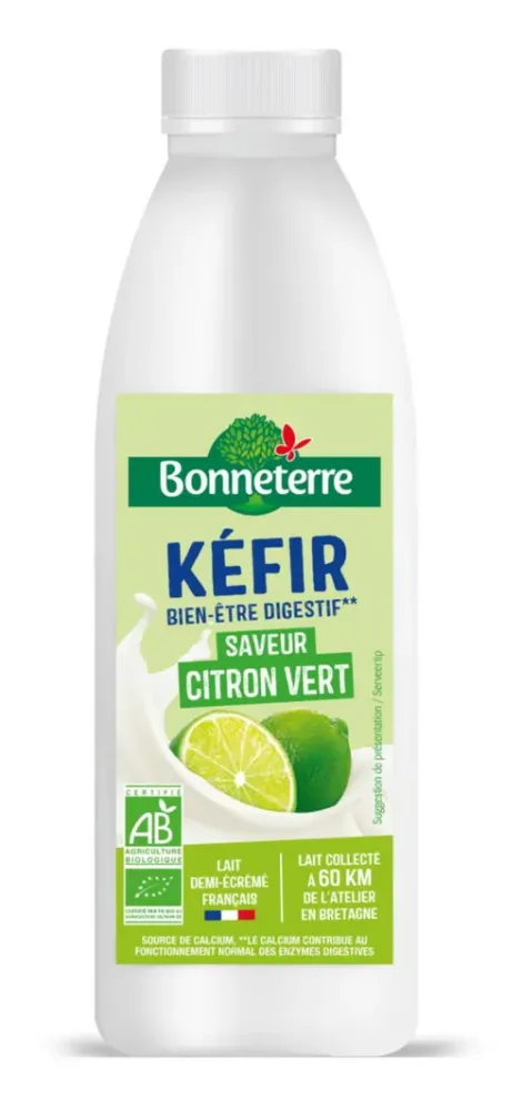 Espace vert pratique：Kéfir saveur citron vert bio Bonneterre - 500 ml