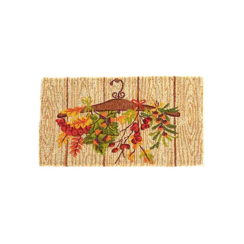 Pour aménager vos extérieurs：Paillasson en fibre de coco motif suspension d’automne - 72 x 40 cm