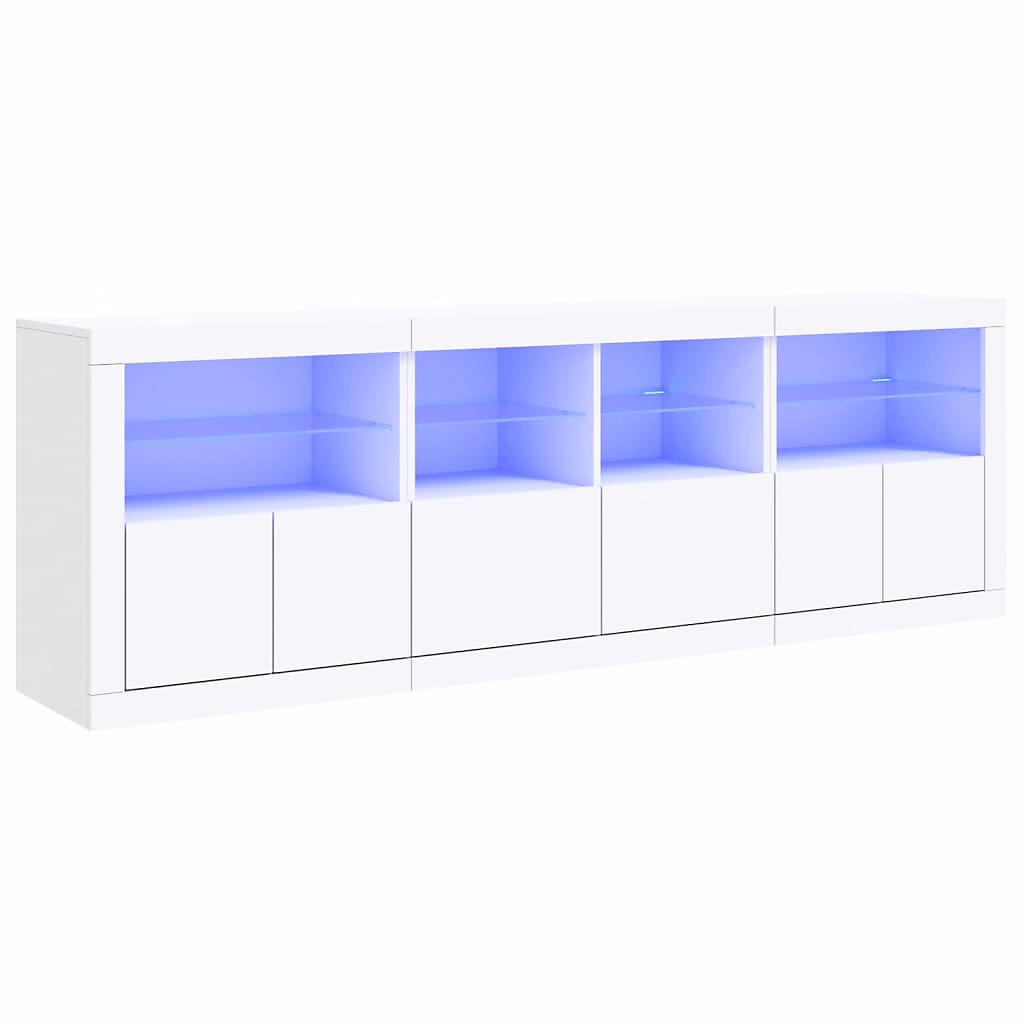 Buffet avec lumières LED blanc 202 × 37 × 67 cm vidaXL