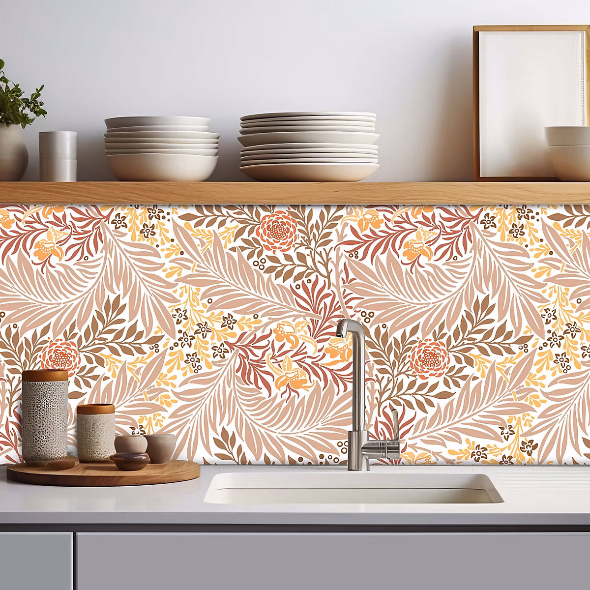 Crédence adhésive feuillage décoratifs 50 × 300cm