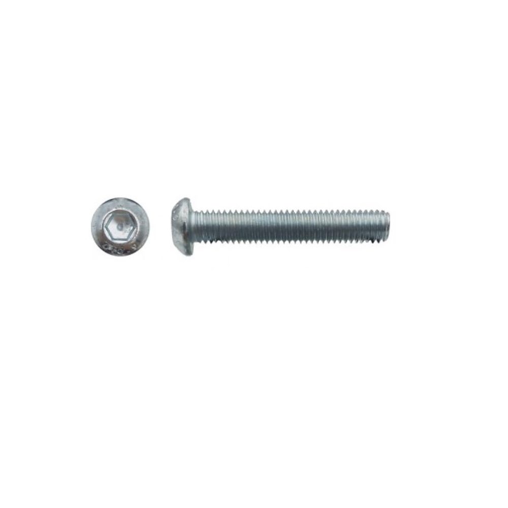 200 Vis Métaux Tête Bombée 6 Pans Creux F/Total BHC 3 × 12 mm – 7380-1, 10.9, Zingué blanc, D-Work