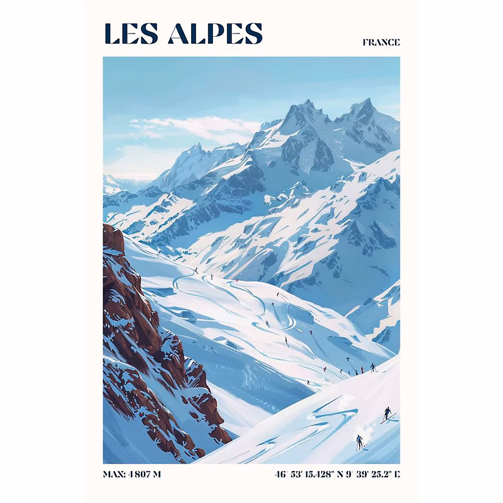 Affiche – Posters Des Alpes | Posters de nos Régions | Format A4 | Moyen 29 | 7cm x 21cm
