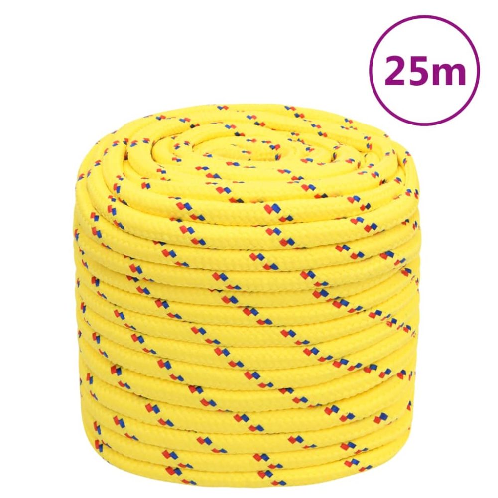 vidaXL Corde de bateau Jaune 18 mm 25 m Polypropylène
